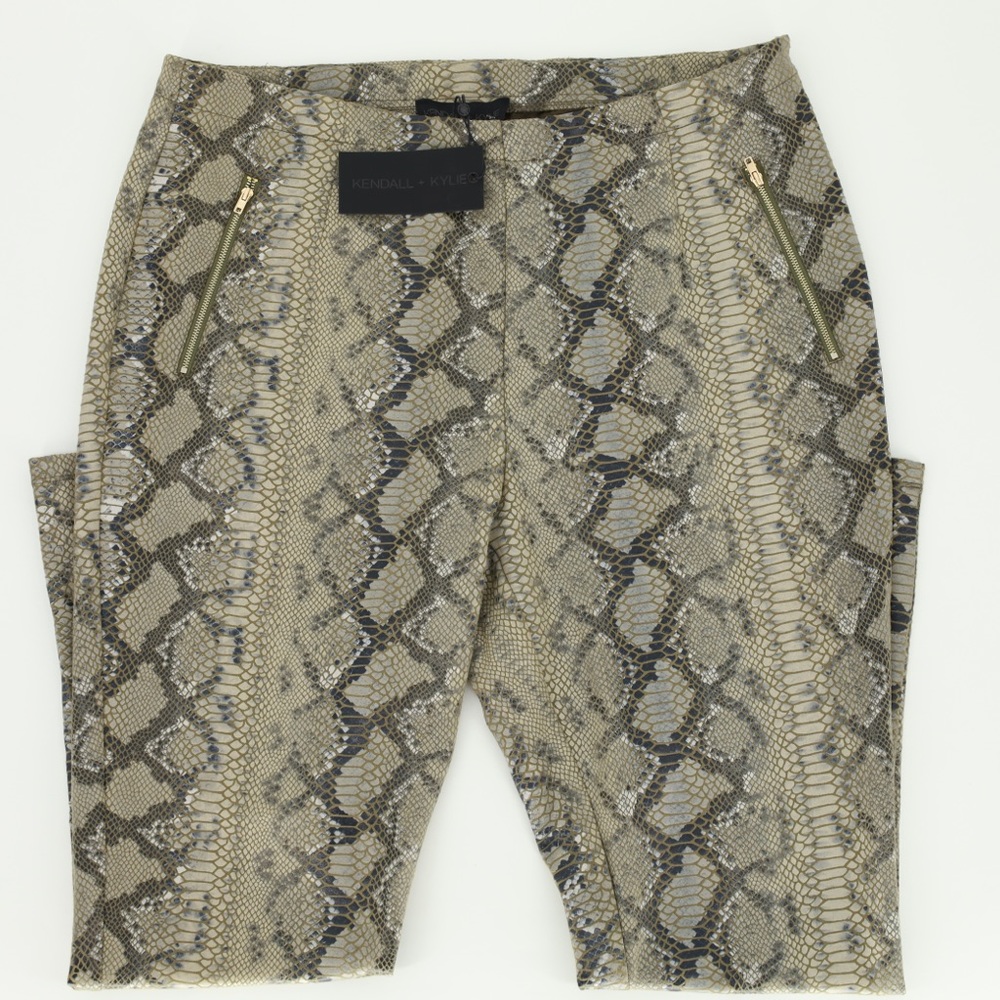 Kendall + Kylie Snakeskin Print High Rise Tapered Pants Zip Size 2X NWT - Picture 4 of 9